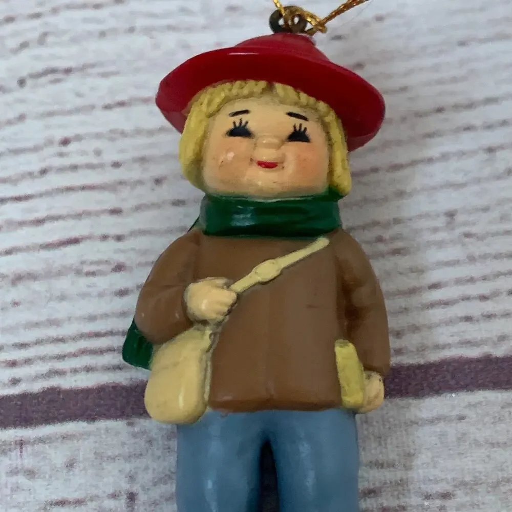 Vintage Bradford Boy with Bag Christmas Tree Ornament
